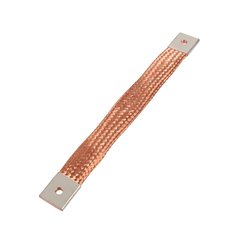 Electric 20A to 4000A Earth Grounding Strap Flexible Copper Braid Wire Connector Tinned Flat Copper Busbar