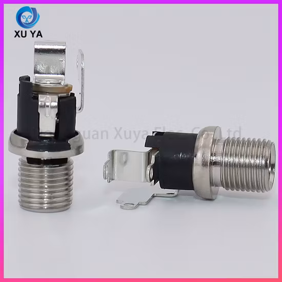 Trusted Supplier DC025bmt 8.5mm Extended Threaded DC Power Socket Bent Pin Jack for Industrial Equipment DC Power Input 