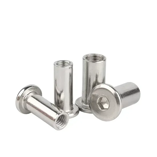 Stainless Steel 304 Countersunk Flat Head Hex Socket Furniture Screw Sleeve Barrel Nut 