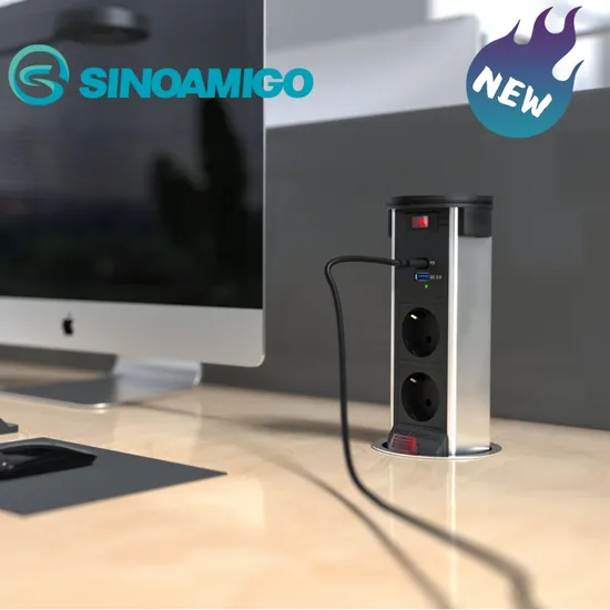 Sinoamigo Customized Tower Pull Pop up Table Power Outlet USB Charger Socket for Office 