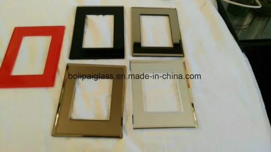 3&4mm Bevelled Edges Bornze Mirror Frosted Glass Switch Panel 