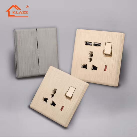 Superior Quality Retardant PC Switched Universal Wall Electrical Outlet Socket with USB Charger