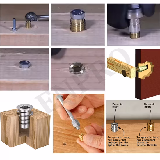 Hex Socket Furniture M8 Thread Insert Nut with Zinc Alloy